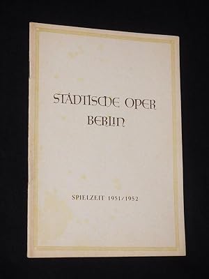 Bild des Verkufers fr Programmheft Stdtische Oper Berlin 1951/ 52. ZAR UND ZIMMERMANN von Albert Lortzing. Musikal. Ltg.: Hans Lenzer, Insz.: Fritz Dittgen, Chre: Hermann Lddecke, Bhnenbilder/Kostme: Waldemar Volkmer. Mit Herbert Brauer, Erich Zimmermann, Fritz Hoppe, Alice Zimmermann, Heinrich Lffler, Hanns Pick, Helmut Krebs, Charlotte Schblen zum Verkauf von Fast alles Theater! Antiquariat fr die darstellenden Knste