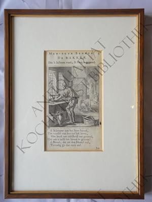 Bild des Verkufers fr De Bakker. Kupferstich aus "Spiegel van het menselyk bedryf " zum Verkauf von Antiquariat Kochkunst Bibliothek