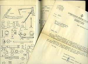 Imagen del vendedor de Spares List for 1948; 350 c.c. and 500 c.c. + Typed letter from Associated Motor Cycles Ltd., dated 1950 a la venta por Little Stour Books PBFA Member