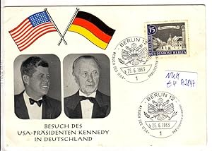 Sonderstempel Besuch des USA-Präsidenten Kennedy in Deutschland / West-Berlin 26.6.1963 - 1 Wert ...