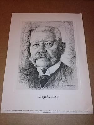 Lithographie - von Hindenburg - im Bild rechts unten signiert: A. Weber-Brauns - Gratisbeilage de...