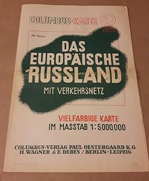 Das Europäische Russland mit Verkehrsnetz - Columbus-Karte - Vielfarbige Karte im Masstab 1:50000...