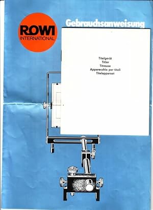 ROWI International mehrsprachige Gebrauchsanweisung TITELGERÄT - ist mittig gefaltet (wird auch s...