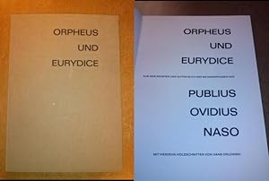 Bild des Verkufers fr Orpheus und Eurydice. Aus dem zehnten und elften Buch der Metamorphosen des PUBLIUS OVIDIUS NASO. Mit vierzehn Holzschnitten von Hans Orlowski. Der Carl Schnemann Verlag in Bremen gestattete, die Verse aus Ovids Metamorphosen in der Verdeutschung von Thassilo von Scheffer a.d. Band 35 d. Sammlung Dietrich abzudrucken. Zum Satz diente die breite halbfette Folio-Grotesk, deren Kursivschnitt i. diesem Druckvermerk verwendet wurde. zum Verkauf von GAENSAN Versandantiquariat