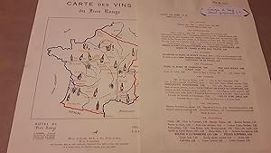 CARTE DES VINS du Lion Rouge - Weinkarte und Speisenkarte - Hotel du Lion Rouge direction Gommy -...