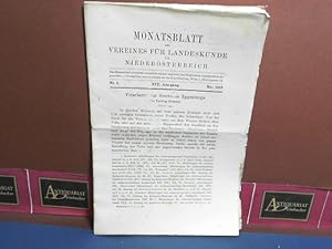 Imagen del vendedor de Monatsblatt des Vereines fr Landeskunde von Niedersterreich. XVII. Jg. Mai 1918, Nr. 5 a la venta por Antiquariat Deinbacher