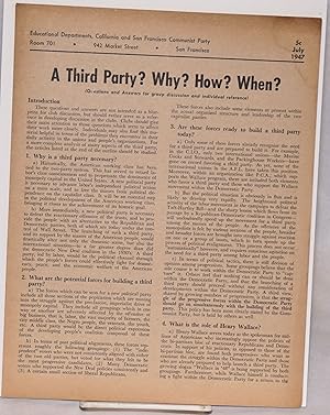 Imagen del vendedor de A Third Party? Why? How? When? (Questions and Answers for group discussion and individual reference a la venta por Bolerium Books Inc.