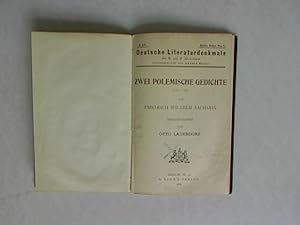 Seller image for Zwei Polemische Gedichte (1754 - 1755). Deutsche Literaturdenkmale des 18. und 19. Jahrhunderts. for sale by Antiquariat Bookfarm