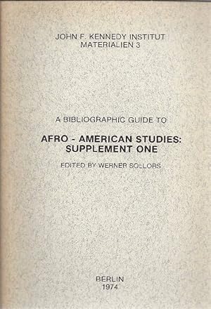 Bild des Verkufers fr A bibliographic guide to Afro-American studies (based on recent acquisitions of the John F. Kennedy-Inst. Library) zum Verkauf von Antiquariat Lcke, Einzelunternehmung