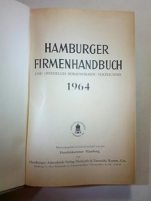 Image du vendeur pour Hamburger Firmenhandbuch und offizielles Brsenfirmen-Verzeichnis. 1957 mis en vente par ANTIQUARIAT Franke BRUDDENBOOKS