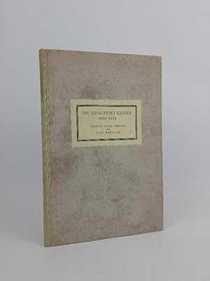 Bild des Verkufers fr Die Druckerei Kayser 1833-1933. Versuch einer Chronik zum Verkauf von ANTIQUARIAT Franke BRUDDENBOOKS