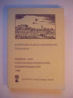 Namens- und Vorlesungsverzeichnis Sommersemester 1986.