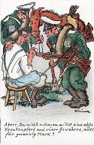 Vintage Artist Signed German Military Postcard