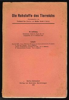 Image du vendeur pour Die Rohstoffe des Tierreichs: 16. Lieferung, enthaltend: Band II, Bogen 45-53. - mis en vente par Libresso Antiquariat, Jens Hagedorn