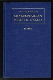 Bild des Verkufers fr A Pronouncing Dictionary of Shakespearean Proper Names. - zum Verkauf von Libresso Antiquariat, Jens Hagedorn