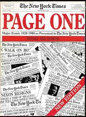 Bild des Verkufers fr Page One: Major Events 1920-1980 as Presented in "The New York Times" (New Edition). - zum Verkauf von Libresso Antiquariat, Jens Hagedorn