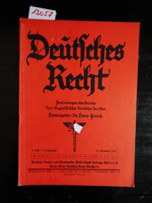 Seller image for Deutsches Recht, 5.Jahrgang 1935, Heft 3 / 10. Februar 1935. Zentralorgan des NS.-Rechtswahrerbundes for sale by Galerie fr gegenstndliche Kunst