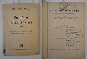 Seller image for Deutsches Beamtengesetz (DBG) vom 26.Januar 1937. Text mit Begrndung, Durchfhrungsvorschriften, Ausfhrungsbestimmungen und Hinweisen for sale by Galerie fr gegenstndliche Kunst