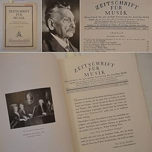 Imagen del vendedor de Zeitschrift fr Musik. Monatsschrift fr eine geistige Erneuerung der deutschen Musik, gegrndet 1834 als "Neue Zeitschrift fr Musik" von Robert Schumann. Heft 11 November 1941, 108. Jahrgang * H a u s m u s i k - H e f t a la venta por Galerie fr gegenstndliche Kunst