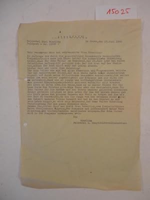 Feldpostbrief / Todesnachricht an die Eltern eines gefallenen Wehrmachtangehörigen vom 22. Juni 1...