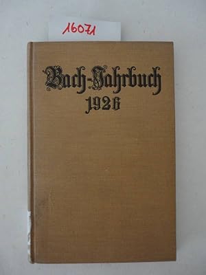 Image du vendeur pour Bach-Jahrbuch. 23.Jahrgang 1926, im Auftrag der Neuen Bachgesellschaft herausgegeben mis en vente par Galerie fr gegenstndliche Kunst