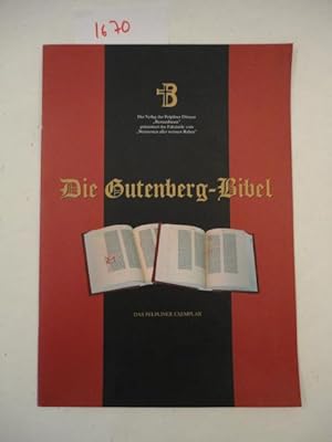 Die Gutenberg-Bibel - das Pelpliner Exemplar * u m f a n g r e i c h e s V e r l a g s p r o s p ...