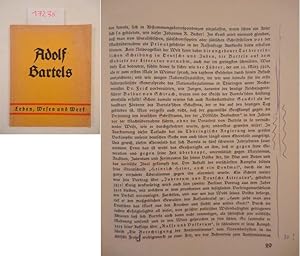 Bild des Verkufers fr Adolf Bartels - Leben, Wesen und Werk. Herausgegeben im Auftrag des Adolf Bartels-Bundes durch den Bundesvorsitzenden Detlef Clln in Wesselburen / E x e m p l a r m i t S t e m p e l " K i r c h e n g e m e i n d e W e s s e l b u r e n " zum Verkauf von Galerie fr gegenstndliche Kunst