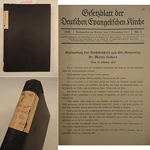 Imagen del vendedor de Gesetzblatt der Deutschen Evangelischen Kirche 1933 - 1935 a la venta por Galerie fr gegenstndliche Kunst