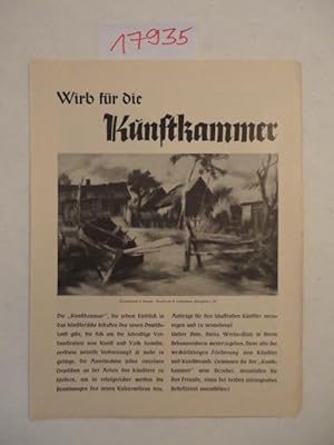 Seller image for Die Kunstkammer / Illustrierte Monatszeitschrift mit amtlichen Mitteilungen * Verlagsprospekt "Wirb fr die Kunstkammer", mit Bestellzettel for sale by Galerie fr gegenstndliche Kunst