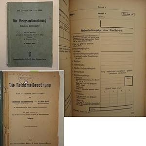 Imagen del vendedor de Die Reichsmeldeordnung. Erluterte Handausgabe mit einem Geleitwort des Chefs der Ordnungspolizei, SS-Obergruppenfhrer und General der Polizei Daluege a la venta por Galerie fr gegenstndliche Kunst