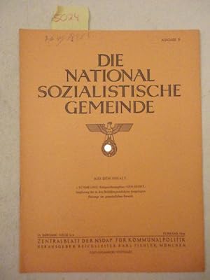 Bild des Verkufers fr Die nationalsozialistische Gemeinde. Zentralblatt der NSDAP fr Gemeindepolitik, 12. Jahrgang Februar 1944 Folge 3/4 Dieses Buch wird von uns nur zur staatsbrgerlichen Aufklrung und zur Abwehr verfassungswidriger Bestrebungen angeboten (86 StGB) zum Verkauf von Galerie fr gegenstndliche Kunst