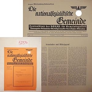 Bild des Verkufers fr Die nationalsozialistische Gemeinde. Zentralblatt der NSDAP fr Gemeindepolitik, 10. Jahrgang Januar 1942 Folge 1/2 Ausgabe Wrttemberg-Hohenzollern * D o p p e l h e f t , mit Beitrag: " W o h n u n g s b a u t e n i m G a u T i r o l - V o r a r l b e r g " Dieses Buch wird von uns nur zur staatsbrgerlichen Aufklrung und zur Abwehr verfassungswidriger Bestrebungen angeboten (86 StGB) zum Verkauf von Galerie fr gegenstndliche Kunst