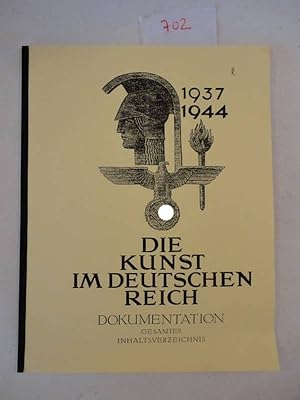 Bild des Verkufers fr Die Kunst im Deutschen Reich - Dokumentation ber die Kunstzeitschrift, mit Gesamt-Inhaltsverzeichnis 1937-1944 zum Verkauf von Galerie fr gegenstndliche Kunst