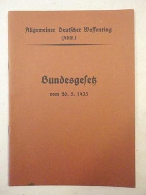 Seller image for Bundesgesetz vom 20.05.1933 for sale by Galerie fr gegenstndliche Kunst