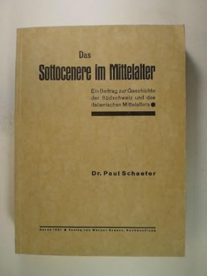 Das Sottocenere im Mittelalter. Ein Beitrag zur Geschichte der Südschweiz und des italienischen M...