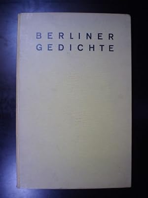 Bild des Verkufers fr Berliner Gedichte zum Verkauf von Buchfink Das fahrende Antiquariat