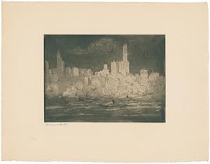 Seller image for New York, Wolkenkratzer von Brooklyn aus. for sale by Galerie Joseph Fach GmbH