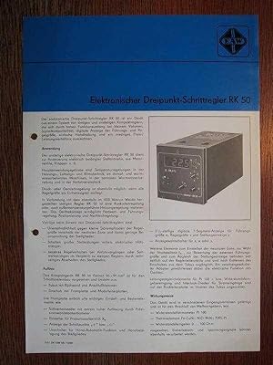 EAW Elektronischer Dreipunkt-Schrittregler RK 50 - Prospekt - Ausgabe 1986.