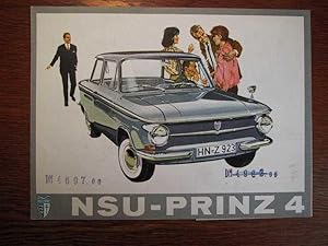Original Verkaufsprospekt für das NSU Modell Prinz 4 - Drucknummer: DW 2116 800 11111 - wohl aus ...