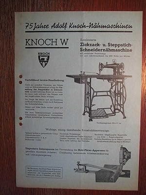 Saalfeld - Knoch W - Kombinierte Zickzack- und Steppstich-Schneider-Nähmaschine - Modell Knoch W ...