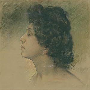 Immagine del venditore per Bste einer Frau mit dunklem hochgestecktem Haar im Profil nach links. venduto da Galerie Joseph Fach GmbH