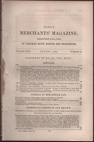 Hunt's Merchants' Magazine. Volume XXXI, No. 2. August 1854