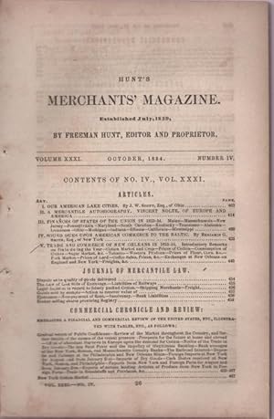 Hunt's Merchants' Magazine. Volume XXXI, No. 4. October 1854