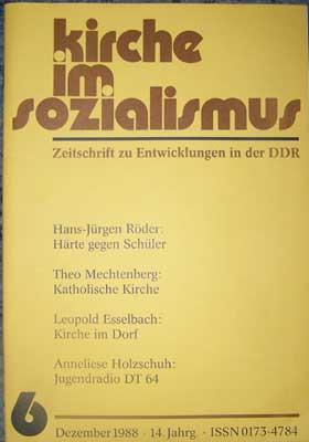 Kirche im Sozialismus, 14. Jahrgang, Heft 2 - April 1988, Zeitschrift zu Entwicklungen in der DDR,