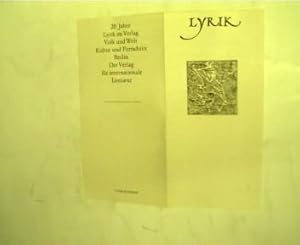 Flyer zu 20 Jahre Lyrik im Verlag Volk und Welt,