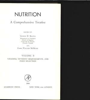 Seller image for Nutrition. A Comprehensive Treatise. Vol. 2. Vitamins, Nutrient Requirements, and Food Selection. for sale by Antiquariat Bookfarm