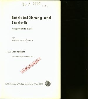 Bild des Verkufers fr Betriebsfhrung und Statistik. Ausgewhlte Flle. [2] Lsungsheft. zum Verkauf von Antiquariat Bookfarm