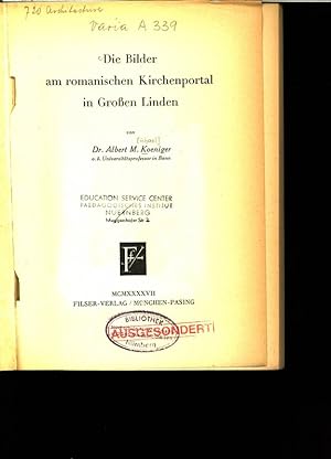 Seller image for Die Bilder am romanischen Kirchenportal in Groen Linden. for sale by Antiquariat Bookfarm