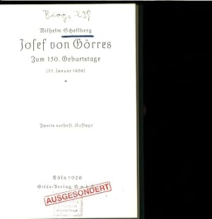 Bild des Verkufers fr Josef von Grres - zum 150. Geburtstage (25. Januar 1926). zum Verkauf von Antiquariat Bookfarm