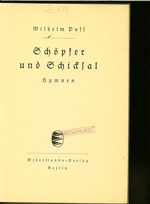 Seller image for Schpfer und Schicksal. Hymnen. for sale by Antiquariat Bookfarm
